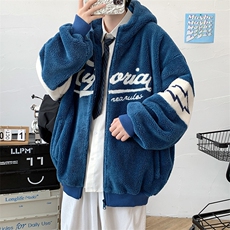 冬款加绒加厚保暖棉衣羊羔绒毛巾绣连帽外套男女920-P110控价158，男装棉衣，电商A441-1