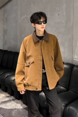 老钱风纯色口袋装饰休闲潮男外套夹克A071-4019-P108，男装夹克，电商A071