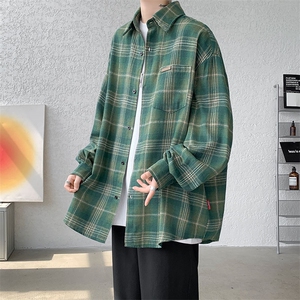 衬衫男秋季新品港风宽松格子长袖衬衣CS618-P38(现货）图片