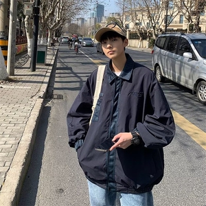 美式拼接夹克男潮牌ins日系复古拼色休闲棒球服外套M631-P58图片