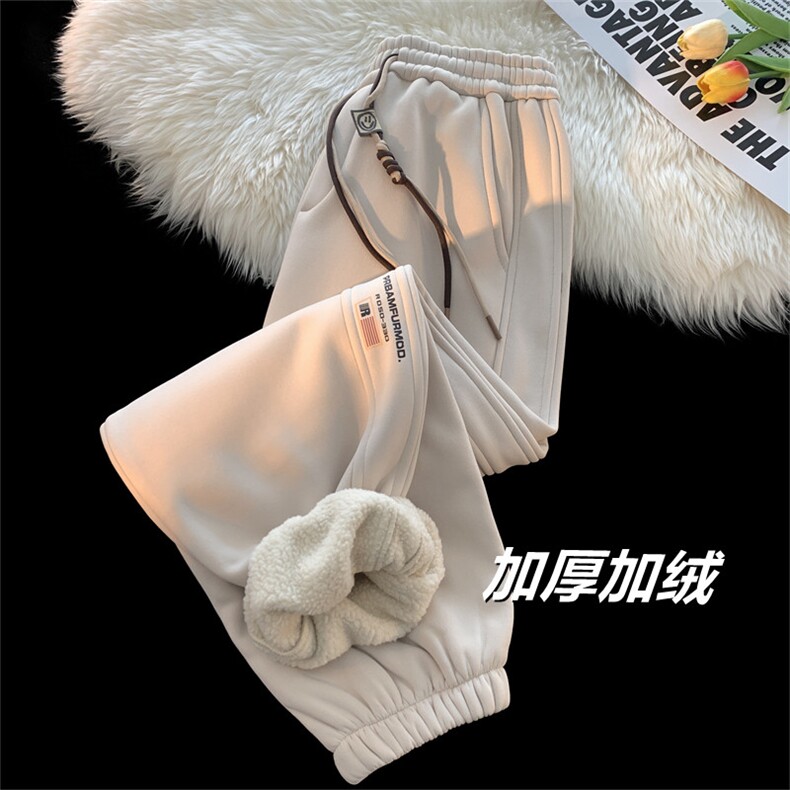 加绒加厚休闲运动卫裤男美式针织束脚裤715-6-BX11P55（控78），男装休闲裤，星座715-6