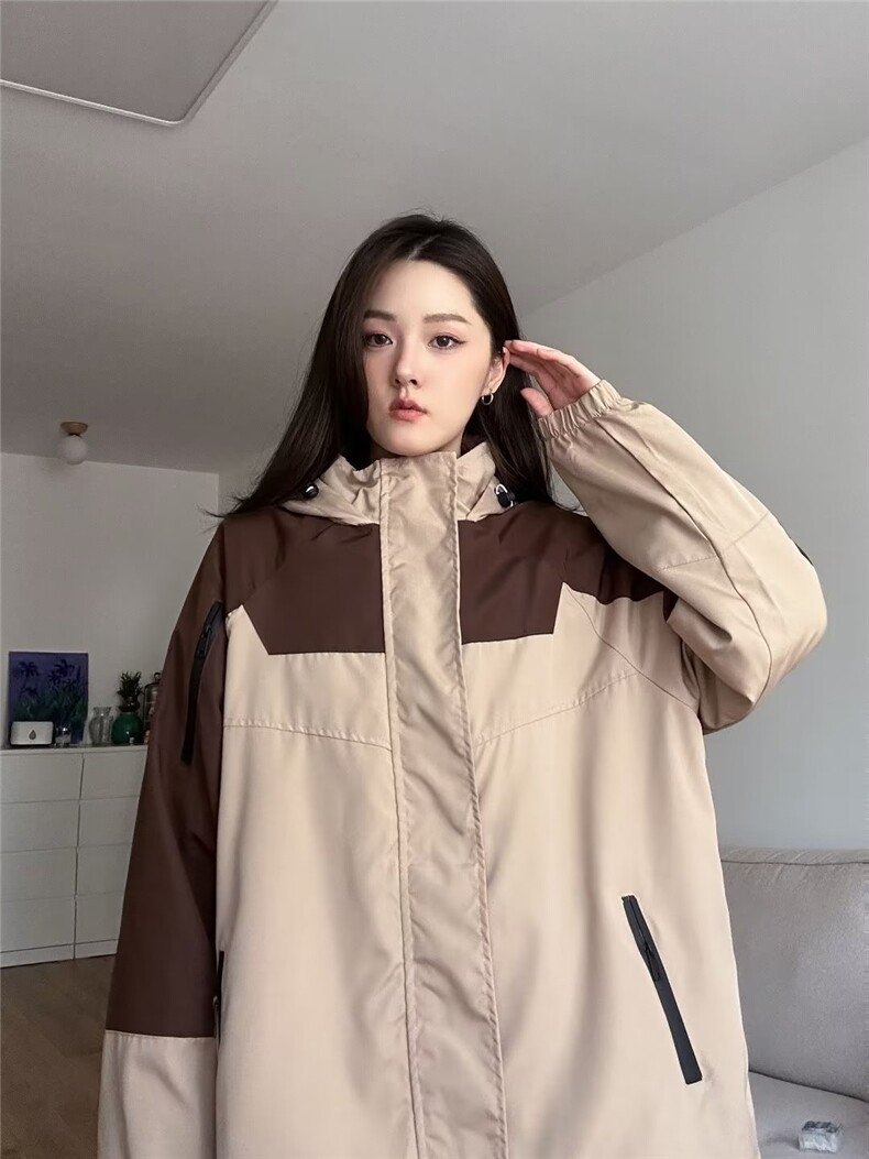 日系复古工装户能连帽冲锋衣外套男女防风三合一可拆卸JV33-P100,男装工装外套,星座1109-3