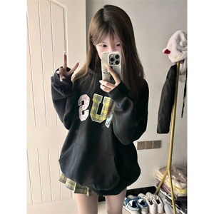 5283-P52纯棉华棉复合原版刺绣秋冬宽松连帽卫衣薄款/加绒图片