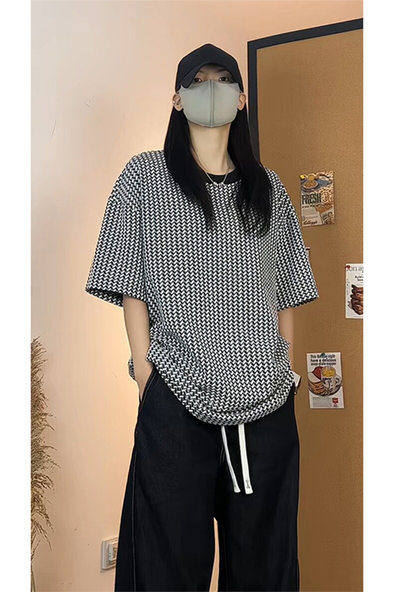 休闲慵懒风短袖T恤女圆领宽松松弛感百搭上衣T3696-特价P22,男装T恤,电商A007