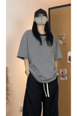 休闲慵懒风短袖T恤女圆领宽松松弛感百搭上衣T3696-特价P22，男装T恤，电商A007