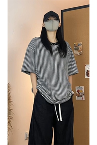 休闲慵懒风短袖T恤女圆领宽松松弛感百搭上衣T3696-特价P22图片