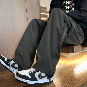 K8019/P50秋装港风工装束脚休闲裤男抽绳多口袋大码裤子图片