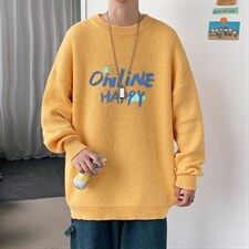 ！高品质2023秋冬新款男士加厚圆领毛衣中性针织衫M320P45，男装针织衫/毛衣，电商B220