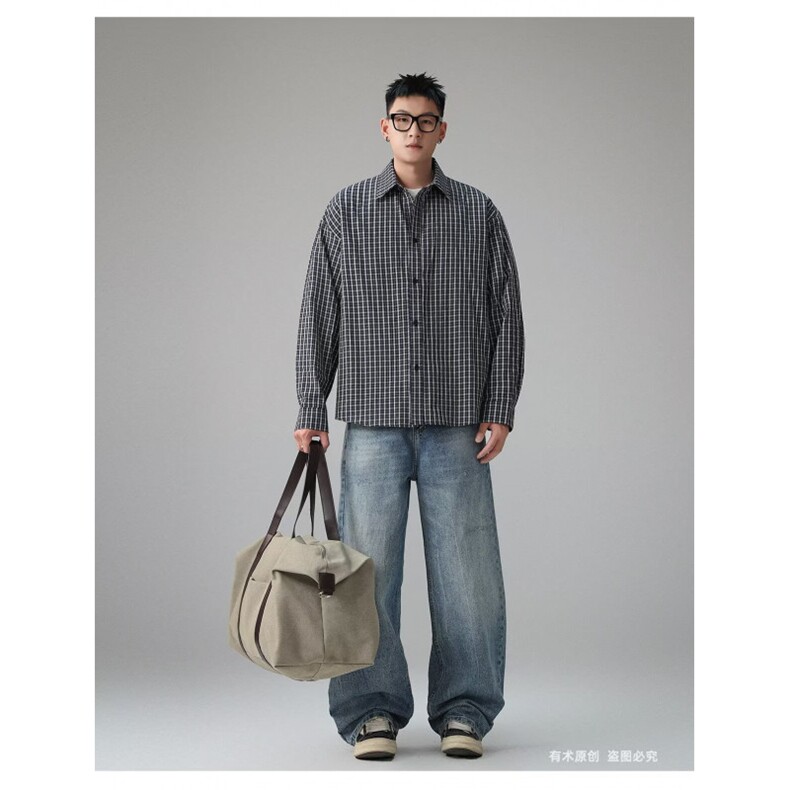 【有货】DC193-特批35春款抖音得物原版面料做工格子衬衫长袖,男装衬衫,星座603-2