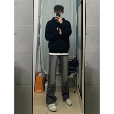 B221美式ins高街暗黑小众铆钉伐木裤牛仔裤LK23145-P65控88，男装牛仔裤，电商B221