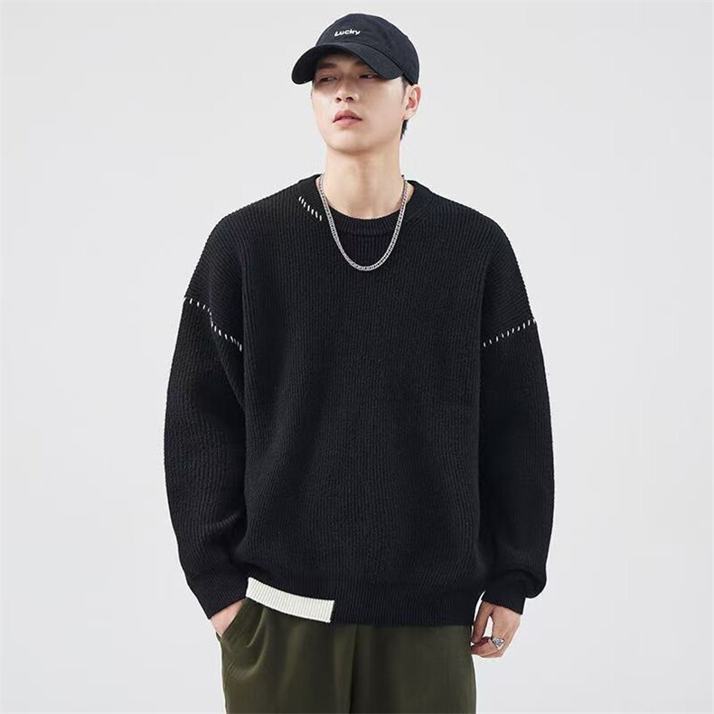 1506A/G50180/P57秋冬款高级感毛衣男潮牌宽松圆领1，男装针织衫/毛衣，星座1506A