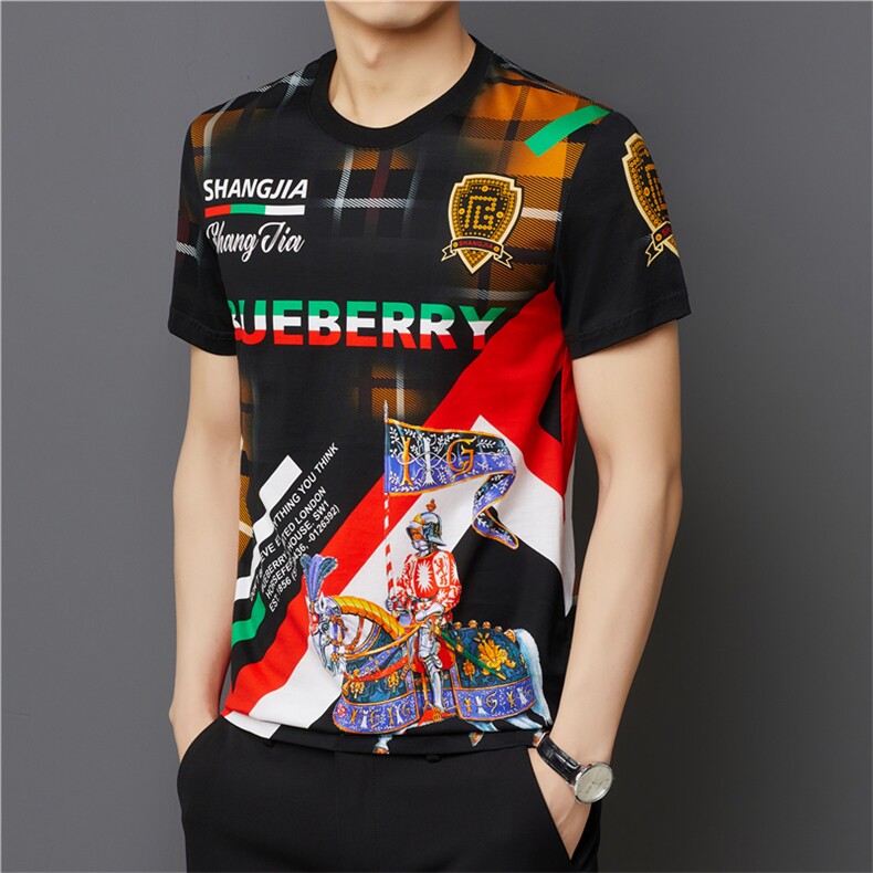 W8308钱塘2020-3夏季精品双丝光数码圆领休闲T恤P125,男装T恤,钱塘207-3