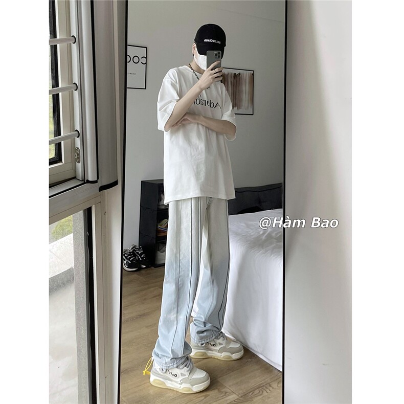 春夏清爽渐变牛仔裤美式复古休闲裤子1XZ502-K660-P65控85,男装牛仔裤,星座502