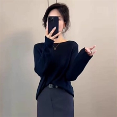 新款防晒针织透气时尚百搭长袖，女装针织衫/毛衣，锦弘羊绒
