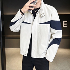 复古撞色拼接立领冲锋衣外套男开衫外套夹克棒球服JK01575-P73，男装夹克，星座308B-2