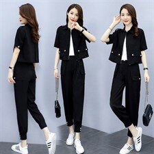 套装/套裙2022年夏季新款时尚潮流显瘦休闲裤小脚，女装休闲裤，艾尚靓装