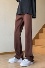 B221美式ins高街小众情侣款毛边微喇牛仔裤LK23004-P55控78，男装牛仔裤，电商B221