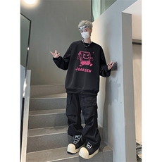 抖音品质秋季新款海绵宝宝仿棉圆领卫衣wycm5621-特批28控49，男装卫衣，星座605(原A050)