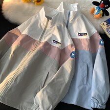 暖光平铺秋季百搭宽松拼色立领夹克情侣外套女JK6841P65控78，男装夹克，电商A268