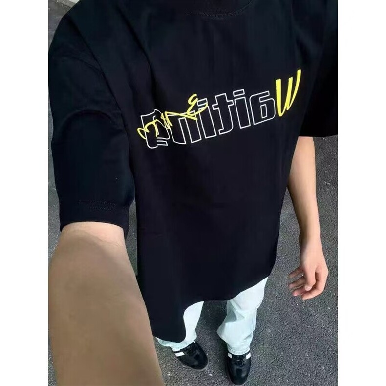 网络图现货美式复古小领口潮牌宽松休闲纯棉短袖T恤TX1068-P40,男装T恤,星座715-7