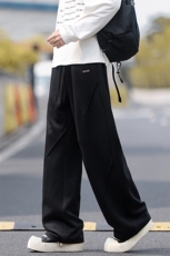 曼巴棉360g高克重潮流褶皱金属标宽松休闲卫裤男K5633-特P36控69，男装休闲裤，电商A001-1