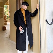 2020冬款呢大衣加长双排扣呢风衣男款拉风呢衣男外套冬装D501P135，男装毛呢大衣，星座312B-1