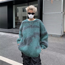 毛衣男秋冬季翻领针织衫美式潮流宽松慵懒风外套，男装针织衫/毛衣，星座716-4