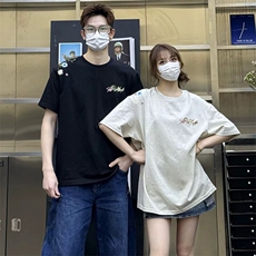 万针全刺绣工艺抖音得物高品质260克重磅纯棉双纱美式高街短袖T恤，男装T恤，电商A486-1