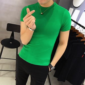纯色修身圆领短袖T恤男 休闲运动紧身打底T恤5111-特P30图片
