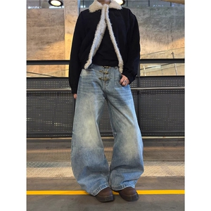 1506A/GN700/P60美式飞机扣猫须弯刀牛仔裤男女同款图片