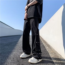 工装裤男冬季ins潮牌高街设计感休闲裤直筒拖地裤K0490-P38，男装休闲裤，星座308B-1