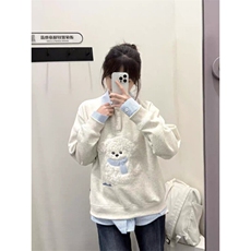 植绒小狗刺绣假两件卫衣ZW0117-P55，男装卫衣，星座313A(原308A-2)