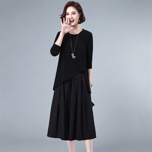 2021年春季新款潮韩版长袖T恤女宽松+七分阔腿裤子两件套装春秋图片