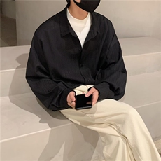 衬衫男秋季2024新款潮牌长袖衬衣宽松休闲美式痞帅外套C41，男装衬衫，星座1116A（原606A-3）
