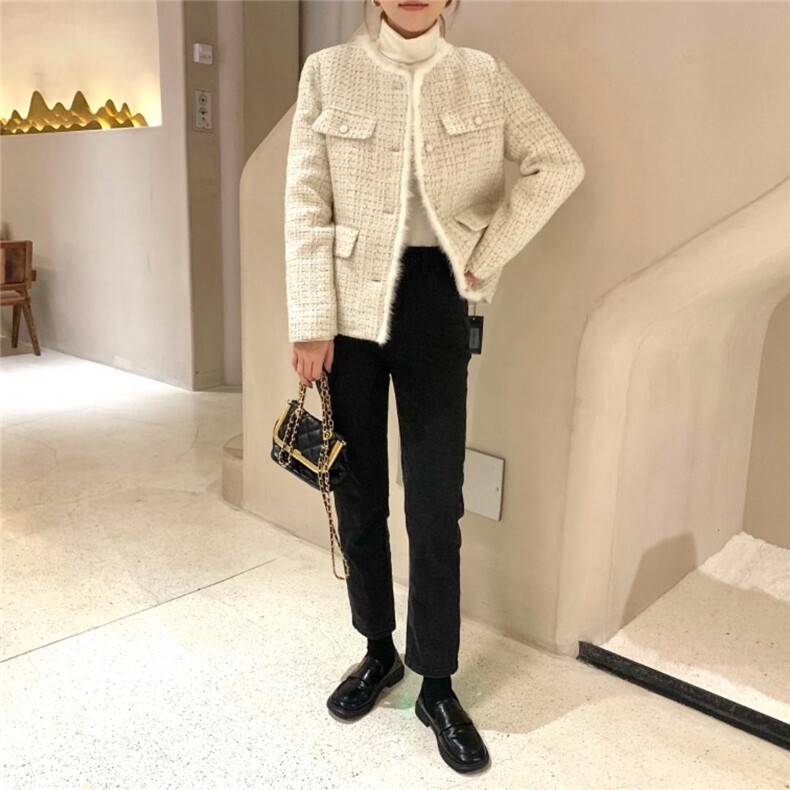 百搭时尚款小香风羽绒外套，女装，奥瑾