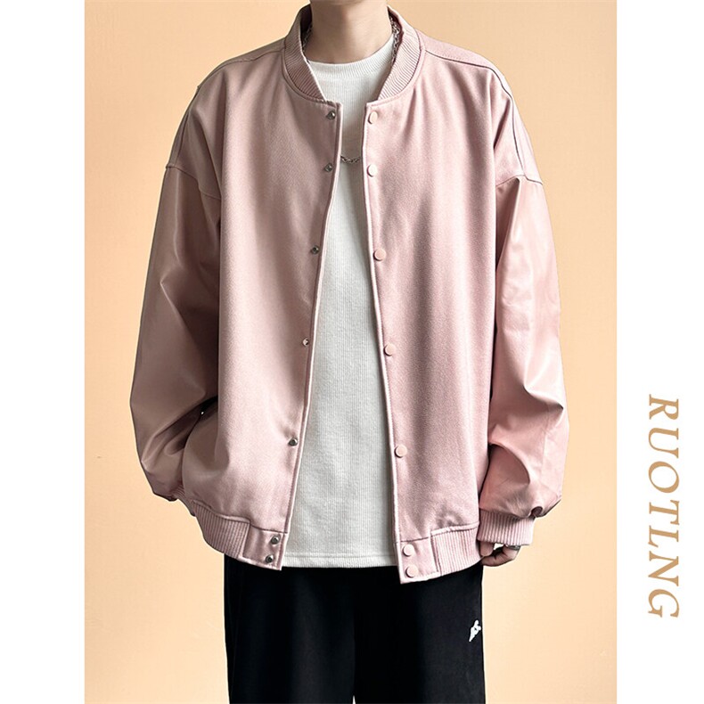 主推现货秋冬拼接皮衣夹克外套男A351-AP2516-P95图片