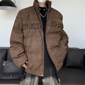 美式复古立领字棉衣男秋冬款港风面包服棉袄M0803-P105图片