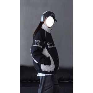 抖音视频截图只展示大货 印花立领机车潮牌棉服77950特P85图片