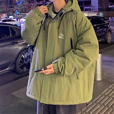 wassuphappy连帽冲锋衣棉服男款冬季潮牌户外登山保暖加厚棉衣服，男装夹克，电商D325