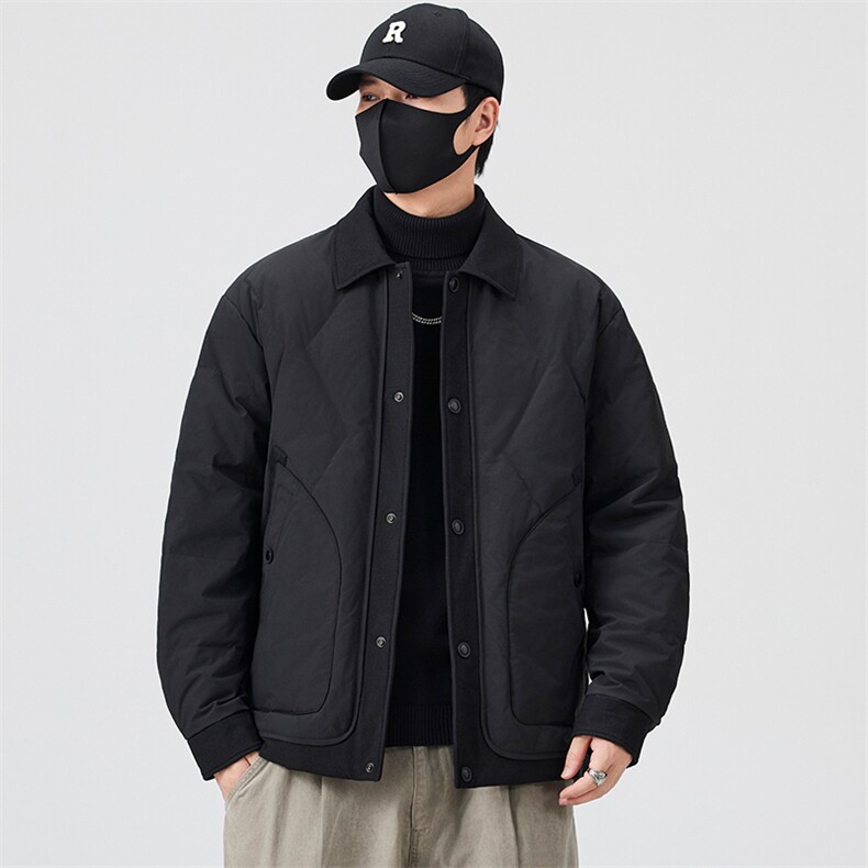 口罩风新标90白鸭绒2025潮流时尚拼接羽绒服男YR6062-P200，男装羽绒服，电商D240-242