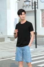 2025年夏季薄款丝光棉圆领短袖男女同款，女装T恤，衫都服饰