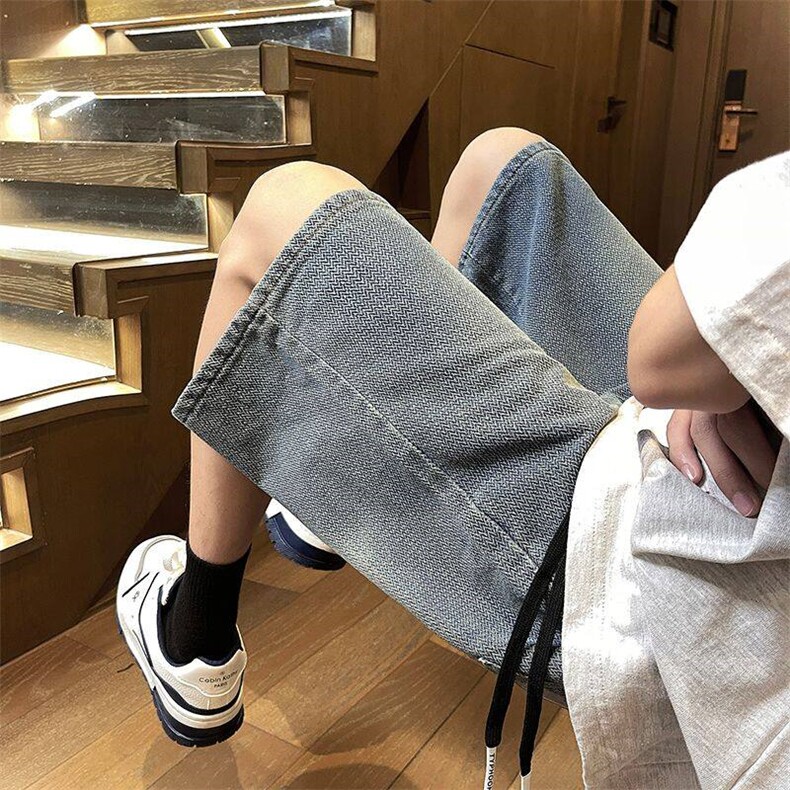 美式ins高街宽松星空纹牛仔短裤五分裤DKH036-P40,男装牛仔裤,电商D325