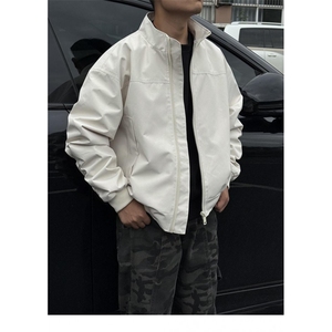 JY127-P62秋冬纯色休闲宽松拉链工装飞行外套网图