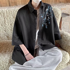 风男士短袖春季2024新款休闲衬衣D3025P35，男装T恤，星座1116-2