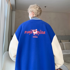摇粒绒棒球服男大码开衫卫衣男夹克 BF86329-P65图片