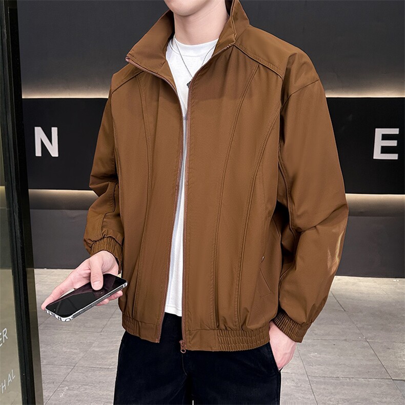 外夹克男立领纯色上衣冲锋衣外套DSA157B-JK7866-P55图片