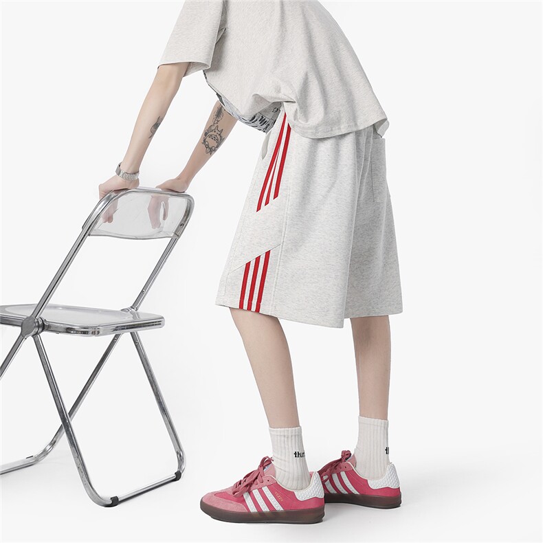 美式无影墙2025夏装三条杆运动裤短裤五分裤卫裤中裤男DK08P35,男装休闲裤,电商042