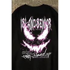 1506/QM5160/P31重磅美式潮流恶魔龙印花短袖宽松百搭学院风上衣，男装T恤，星座1506