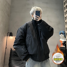 棉衣5W件现货冬季美拉德立领飞行夹克廓形高街棒球服加棉加厚外套，男装夹克，电商A486