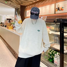 小标多种肌理感慵懒针织毛衣男落肩休闲发泡卫衣男情侣7119/P45，男装针织衫/毛衣，星座506